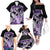 Purple Polynesian Family Matching Off Shoulder Long Sleeve Dress and Hawaiian Shirt Hammerhead Shark Tattoo Royal Plumeria Gradient Vibes LT14 - Polynesian Pride