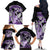 Purple Polynesian Family Matching Off Shoulder Long Sleeve Dress and Hawaiian Shirt Hammerhead Shark Tattoo Royal Plumeria Gradient Vibes LT14 - Polynesian Pride