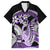 Purple Polynesian Family Matching Off Shoulder Long Sleeve Dress and Hawaiian Shirt Hammerhead Shark Tattoo Royal Plumeria Gradient Vibes LT14 Dad's Shirt - Short Sleeve Purple - Polynesian Pride