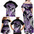 Purple Polynesian Family Matching Off Shoulder Maxi Dress and Hawaiian Shirt Hammerhead Shark Tattoo Royal Plumeria Gradient Vibes LT14 - Polynesian Pride