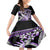 Purple Polynesian Family Matching Puletasi and Hawaiian Shirt Hammerhead Shark Tattoo Royal Plumeria Gradient Vibes LT14 Daughter's Dress Purple - Polynesian Pride