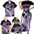 Purple Polynesian Family Matching Short Sleeve Bodycon Dress and Hawaiian Shirt Hammerhead Shark Tattoo Royal Plumeria Gradient Vibes LT14 - Polynesian Pride