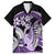 Purple Polynesian Family Matching Short Sleeve Bodycon Dress and Hawaiian Shirt Hammerhead Shark Tattoo Royal Plumeria Gradient Vibes LT14 Dad's Shirt - Short Sleeve Purple - Polynesian Pride