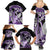 Purple Polynesian Family Matching Summer Maxi Dress and Hawaiian Shirt Hammerhead Shark Tattoo Royal Plumeria Gradient Vibes LT14 - Polynesian Pride