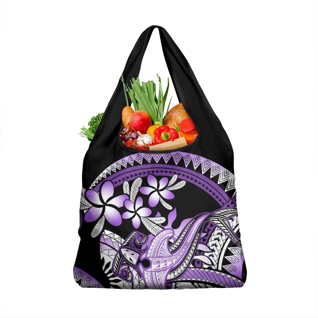 Purple Polynesian Grocery Bag Hammerhead Shark Tattoo Royal Plumeria Gradient LT14 1-pack One Size Purple - Polynesian Pride