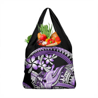 Purple Polynesian Grocery Bag Hammerhead Shark Tattoo Royal Plumeria Gradient LT14 1-pack One Size Purple - Polynesian Pride
