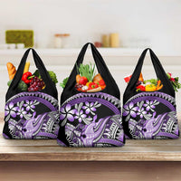Purple Polynesian Grocery Bag Hammerhead Shark Tattoo Royal Plumeria Gradient LT14 3-pack One Size Purple - Polynesian Pride