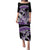 Purple Polynesian Puletasi Hammerhead Shark Tattoo Royal Plumeria Gradient Vibes LT14 Long Dress Purple - Polynesian Pride