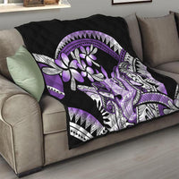 Purple Polynesian Quilt Hammerhead Shark Tattoo Royal Plumeria Gradient Vibes LT14 - Polynesian Pride