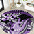 Purple Polynesian Round Carpet Hammerhead Shark Tattoo Royal Plumeria Gradient Vibes LT14 Purple - Polynesian Pride