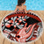 Red Polynesian Beach Blanket Hammerhead Shark Tattoo Royal Plumeria Gradient Vibes LT14 - Polynesian Pride