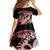 Red Polynesian Family Matching Off Shoulder Short Dress and Hawaiian Shirt Hammerhead Shark Tattoo Royal Plumeria Gradient Vibes LT14 - Polynesian Pride