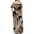 Gold Polynesian Hammerhead Shark Tattoo Family Matching Off Shoulder Maxi Dress and Hawaiian Shirt Royal Plumeria Gradient Vibes LT14 - Polynesian Pride