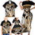 Gold Polynesian Hammerhead Shark Tattoo Family Matching Short Sleeve Bodycon Dress and Hawaiian Shirt Royal Plumeria Gradient Vibes LT14 - Polynesian Pride