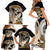 Gold Polynesian Hammerhead Shark Tattoo Family Matching Short Sleeve Bodycon Dress and Hawaiian Shirt Royal Plumeria Gradient Vibes LT14 - Polynesian Pride