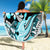 Turquoise Polynesian Hammerhead Shark Tattoo Beach Blanket Royal Plumeria Gradient Vibes LT14 - Polynesian Pride