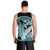 Turquoise Polynesian Hammerhead Shark Tattoo Men Tank Top Royal Plumeria Gradient Vibes LT14 - Polynesian Pride