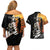 Custom New Zealand Silver Fern Rugby ANZAC Day Couples Matching Off Shoulder Short Dress and Hawaiian Shirt 2024 All Black Tiki Mascot LT14 - Polynesian Pride