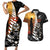 Custom New Zealand Silver Fern Rugby ANZAC Day Couples Matching Short Sleeve Bodycon Dress and Hawaiian Shirt 2024 All Black Tiki Mascot LT14 Black - Polynesian Pride