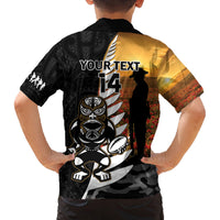 Custom New Zealand Silver Fern Rugby ANZAC Day Family Matching Summer Maxi Dress and Hawaiian Shirt 2024 All Black Tiki Mascot LT14 - Polynesian Pride