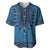 Blue African Dashiki With Fijian Tapa Pattern Baseball Jersey