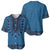 Blue African Dashiki With Fijian Tapa Pattern Baseball Jersey