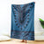 Blue African Dashiki With Fijian Tapa Pattern Blanket