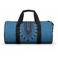 Blue African Dashiki With Fijian Tapa Pattern Duffle Bag LT14 One size Blue - Polynesian Pride