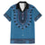 Blue African Dashiki With Fijian Tapa Pattern Family Matching Mermaid Dress and Hawaiian Shirt