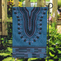 Blue African Dashiki With Fijian Tapa Pattern Garden Flag