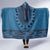 Blue African Dashiki With Fijian Tapa Pattern Hooded Blanket