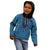 Blue African Dashiki With Fijian Tapa Pattern Kid Hoodie