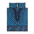 Blue African Dashiki With Fijian Tapa Pattern Quilt Bed Set