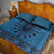 Blue African Dashiki With Fijian Tapa Pattern Quilt Bed Set