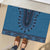 Blue African Dashiki With Fijian Tapa Pattern Rubber Doormat