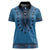 Blue African Dashiki With Fijian Tapa Pattern Women Polo Shirt