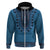 Blue African Dashiki With Fijian Tapa Pattern Zip Hoodie