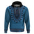 Blue African Dashiki With Fijian Tapa Pattern Zip Hoodie