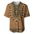 Brown African Dashiki With Fijian Tapa Pattern Baseball Jersey