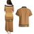 Brown African Dashiki With Fijian Tapa Pattern Couples Matching Puletasi and Hawaiian Shirt