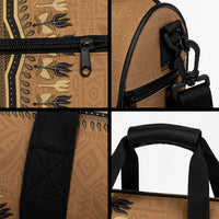 Brown African Dashiki With Fijian Tapa Pattern Duffle Bag LT14 - Polynesian Pride