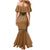 Brown African Dashiki With Fijian Tapa Pattern Family Matching Mermaid Dress and Hawaiian Shirt