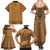 Brown African Dashiki With Fijian Tapa Pattern Family Matching Summer Maxi Dress and Hawaiian Shirt