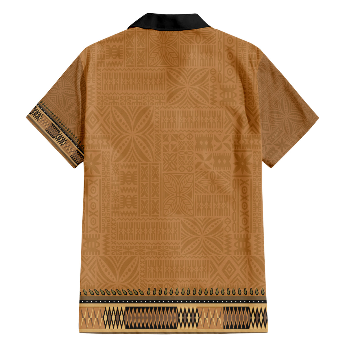 Brown African Dashiki With Fijian Tapa Pattern Hawaiian Shirt