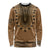 Brown African Dashiki With Fijian Tapa Pattern Long Sleeve Shirt