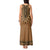 Brown African Dashiki With Fijian Tapa Pattern Tank Maxi Dress