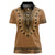 Brown African Dashiki With Fijian Tapa Pattern Women Polo Shirt