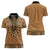 Brown African Dashiki With Fijian Tapa Pattern Women Polo Shirt