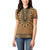 Brown African Dashiki With Fijian Tapa Pattern Women Polo Shirt