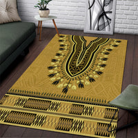 Gold African Dashiki With Fijian Tapa Pattern Area Rug
